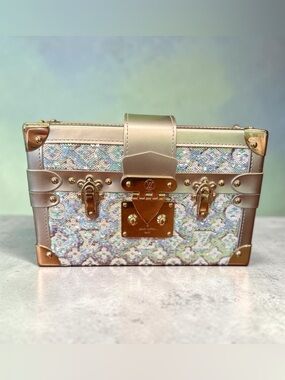 Louis Vuitton Petite Malle Sequin Monogram Silver — Entrupy Authenticated